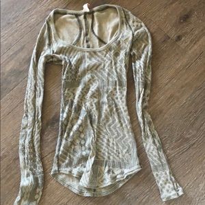 Free people thermal printed green